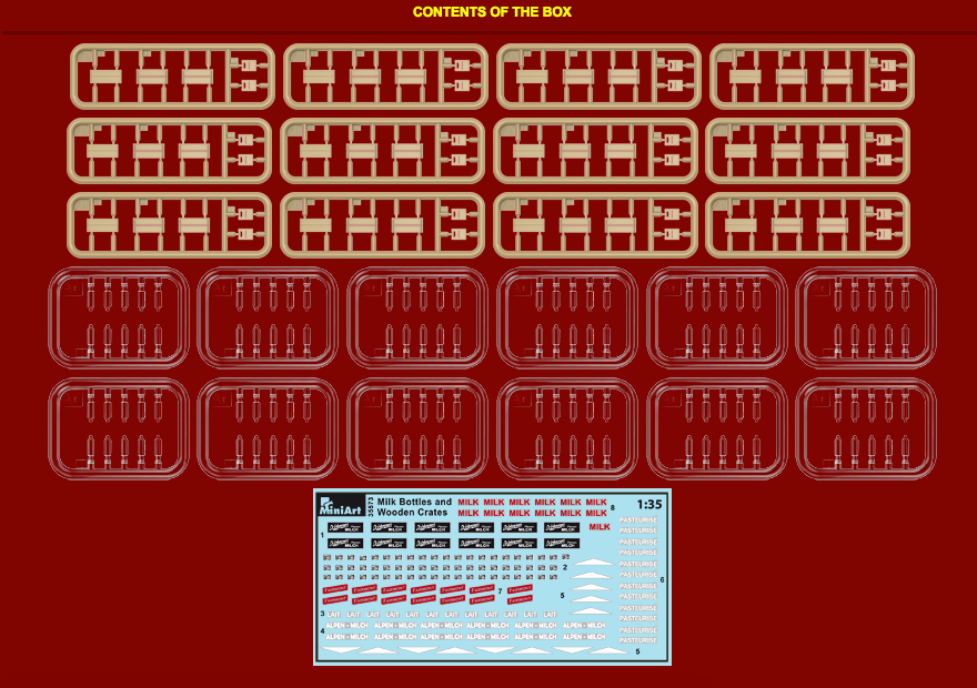 MiniArt MT35573 1:35 Milk Bottles and Wooden Crates
