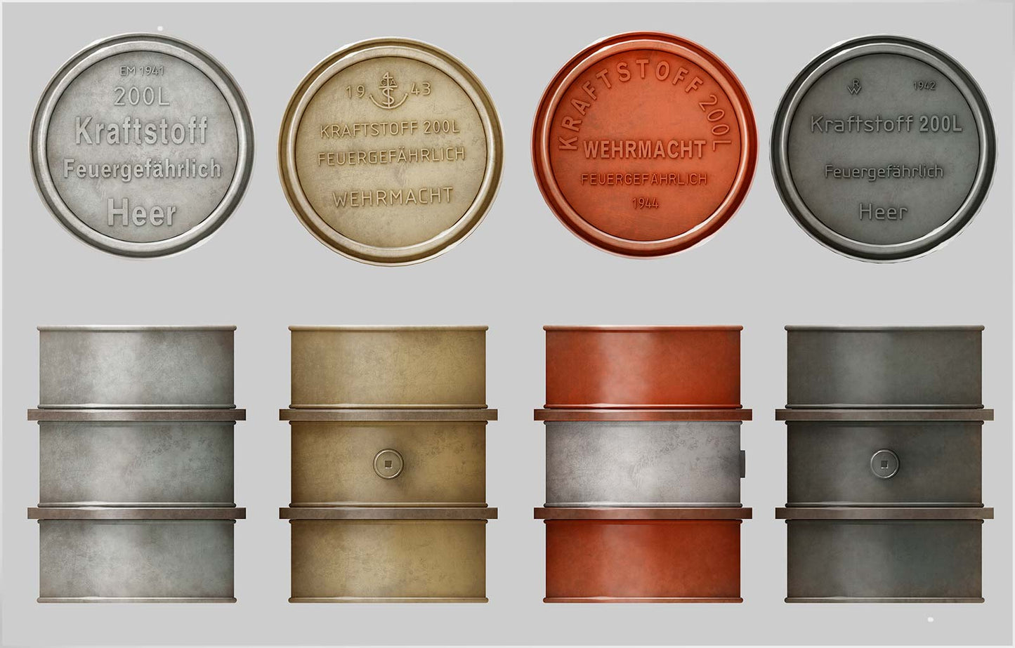 MiniArt MT35597 1:35 German 200L Fuel Drum Set WWII