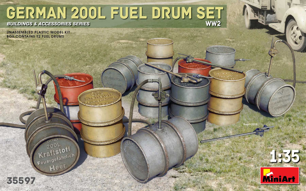 MiniArt MT35597 1:35 German 200L Fuel Drum Set WWII