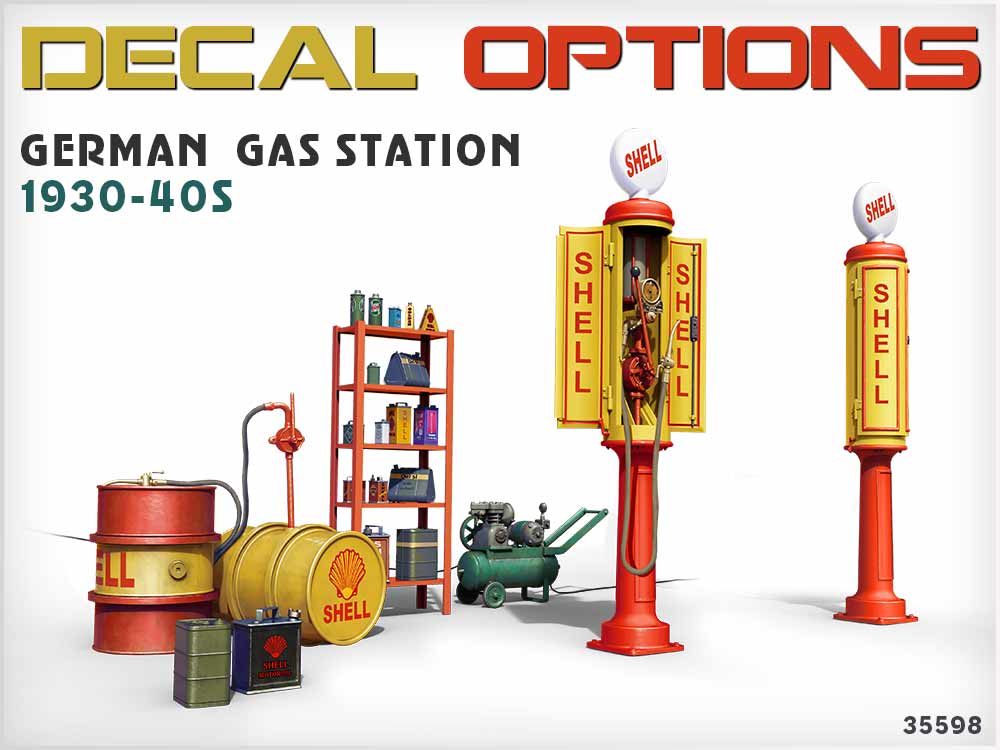 MiniArt MT35598 German Gas Station 1930-40s w/PE 1:35