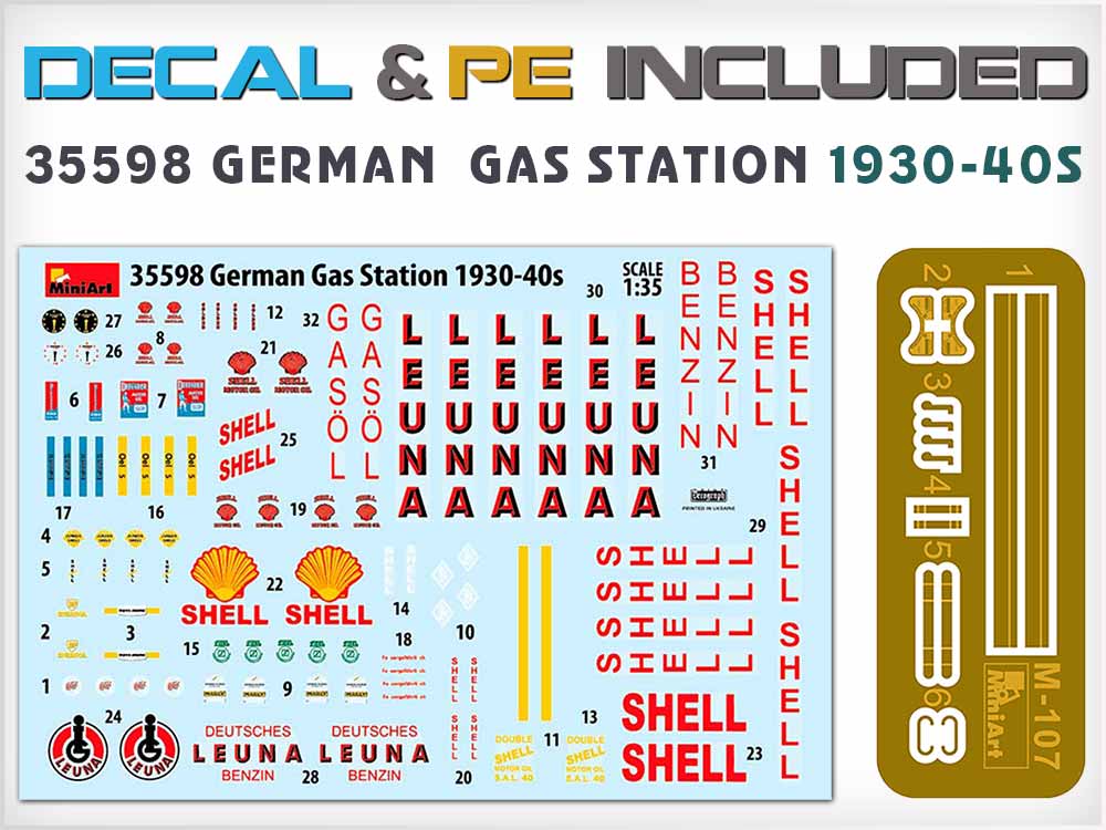 MiniArt MT35598 German Gas Station 1930-40s w/PE 1:35