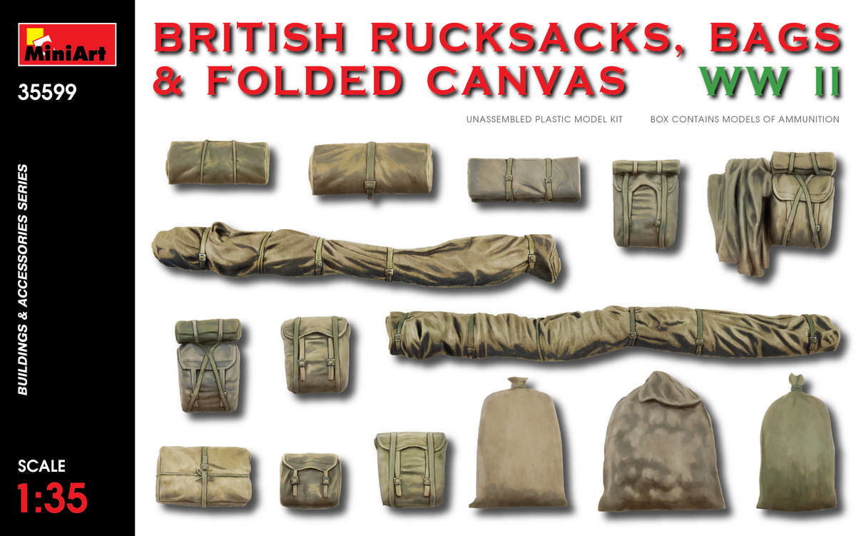 MiniArt MT35599 British Rucksacks, Bags & Folded Canvas WWII 1:35