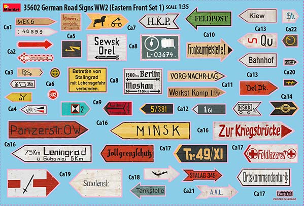 MiniArt MT35602 1:35 GERMAN ROAD SIGNS WW2