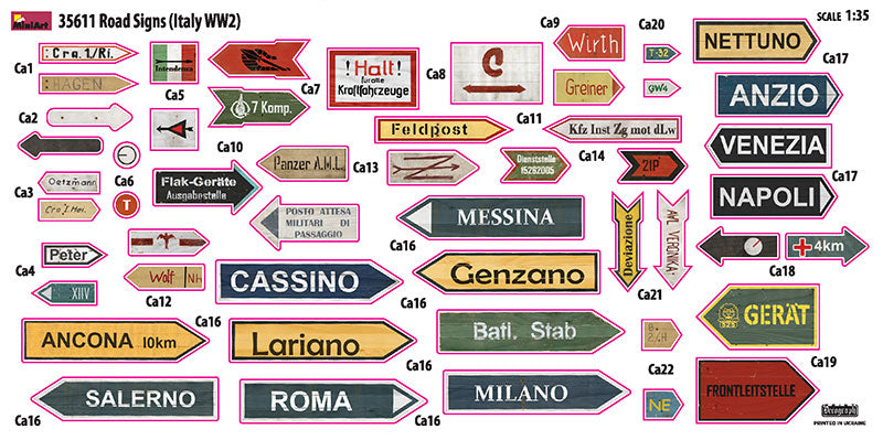 MiniArt MT35611 1:35 ROAD SIGNS WWII ITALY
