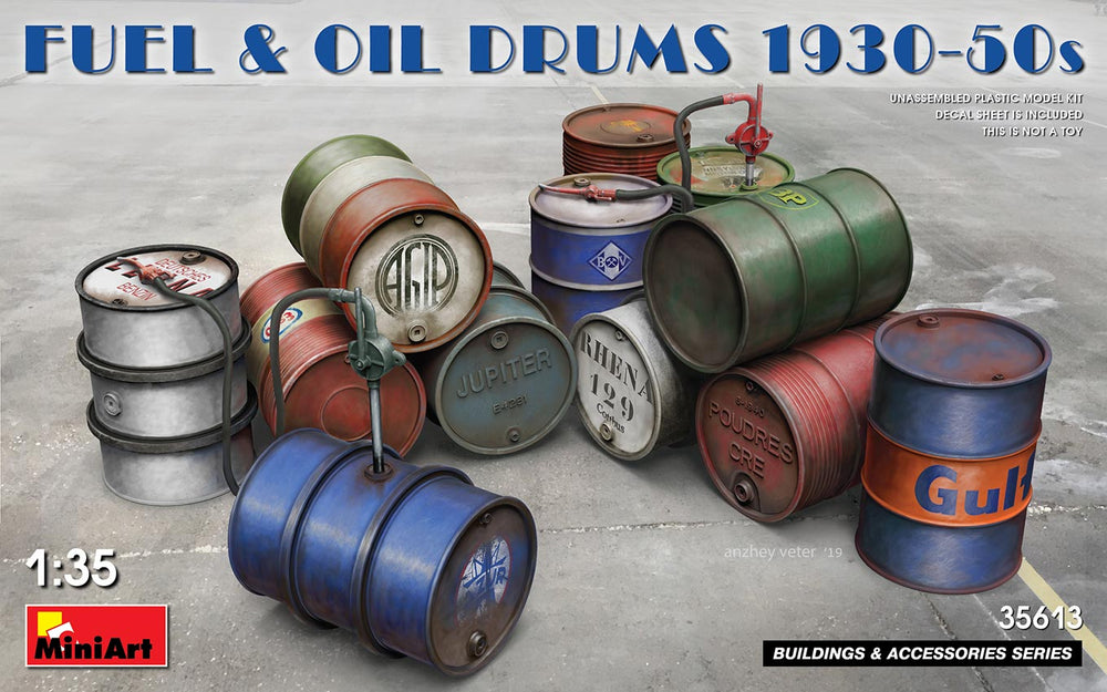 MiniArt MT35613 Fuel & Oil Drums 1930-50s (12 Models) 1:35