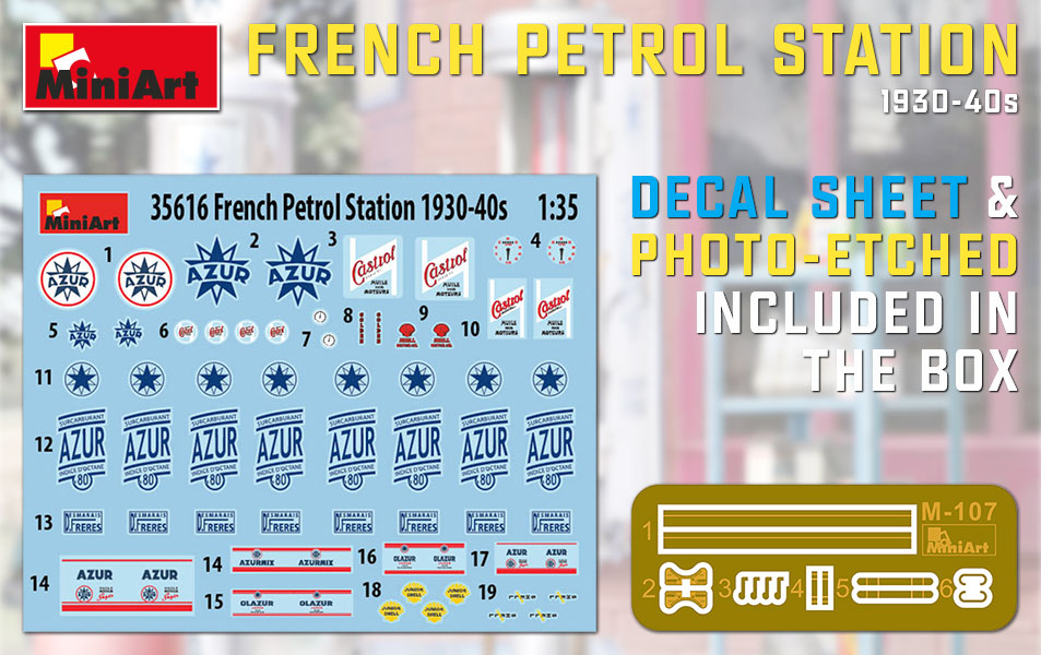 MiniArt MT35616 French Petrol Station 1930-40s w/PE 1:35