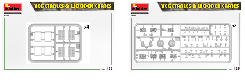 MiniArt MT35629 1:35 VEGETABLES & WOODEN CRATES Box