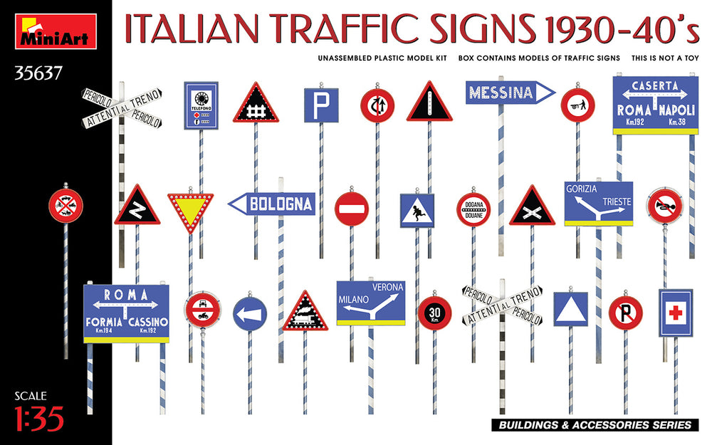 MiniArt MT35637 Italian Traffic Signs 1930-40s 1:35