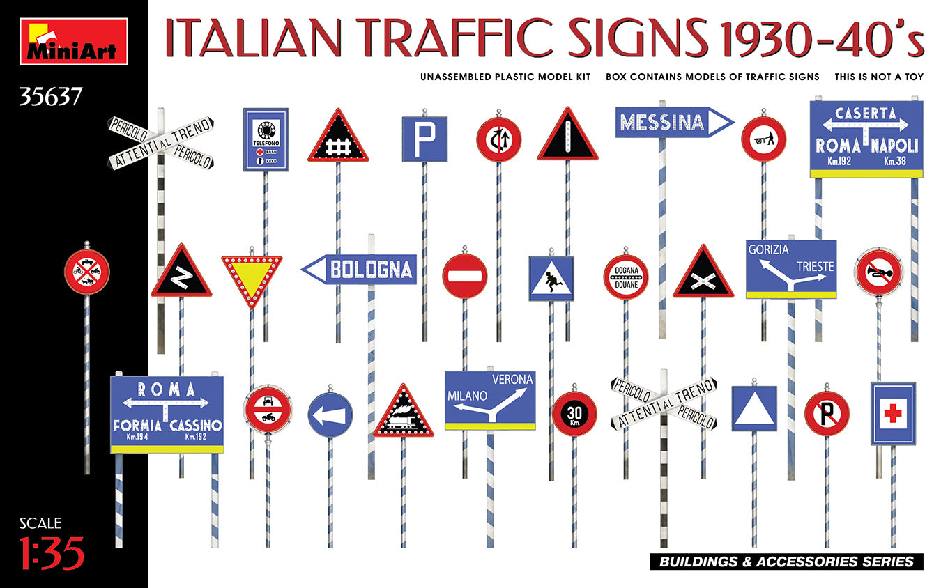 MiniArt MT35637 Italian Traffic Signs 1930-40s 1:35