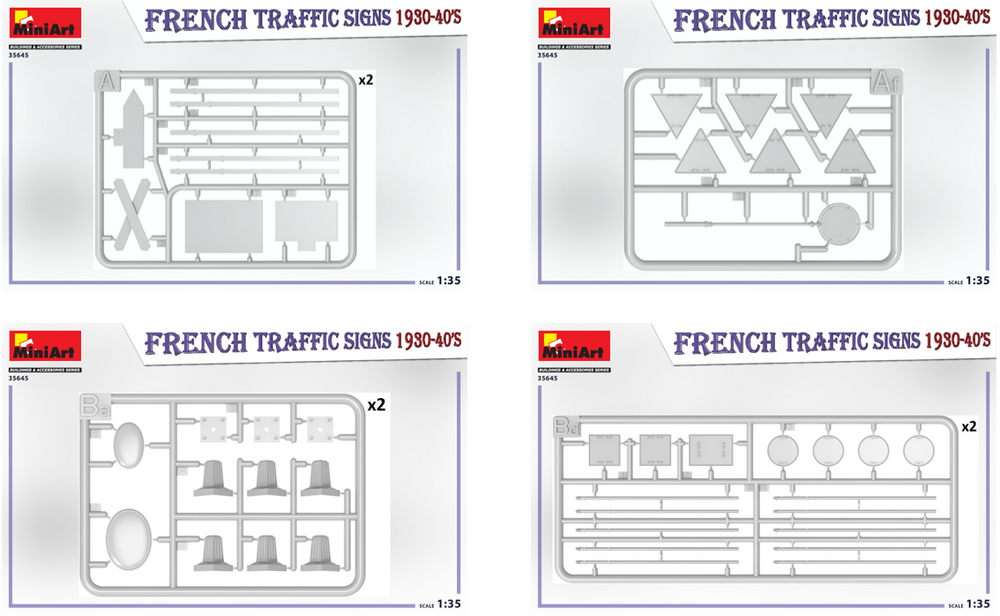 MiniArt MT35645 1:35 FRENCH TRAFFIC SIGNS 1930-40's