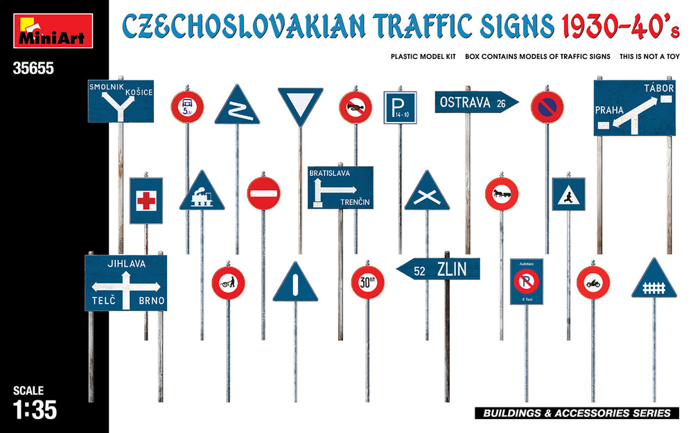MiniArt MT35655 1:35 CZECHOSLAVAKIAN TRAFFIC SIGNS 1930-40s