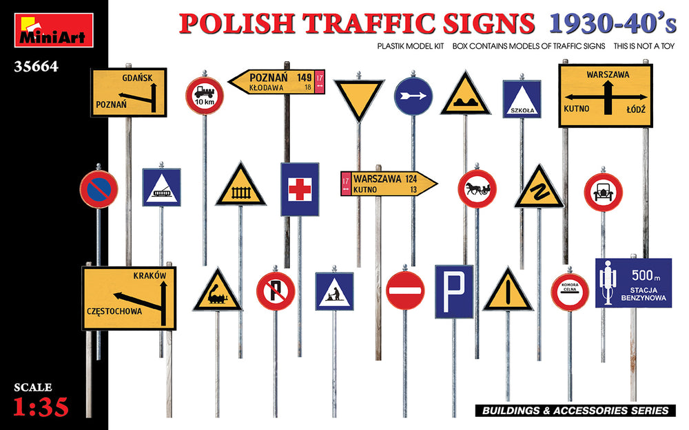 MiniArt MT35664 1:35 POLISH TRAFFIC SIGNS 1930-40s