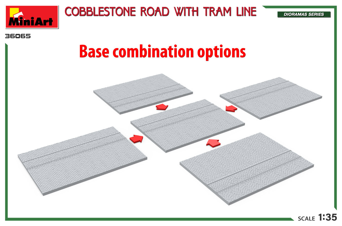 MiniArt MT36065 Cobblestone Road with Tram Line 1:35