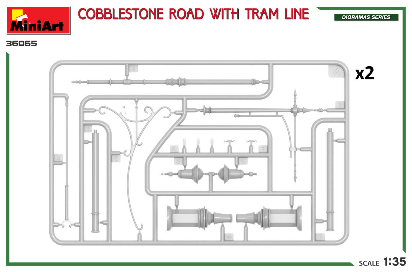 MiniArt MT36065 Cobblestone Road with Tram Line 1:35