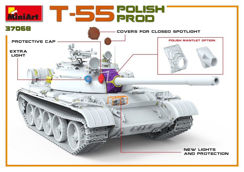 MiniArt MT37068 Soviet T-55 Polish Production 1:35