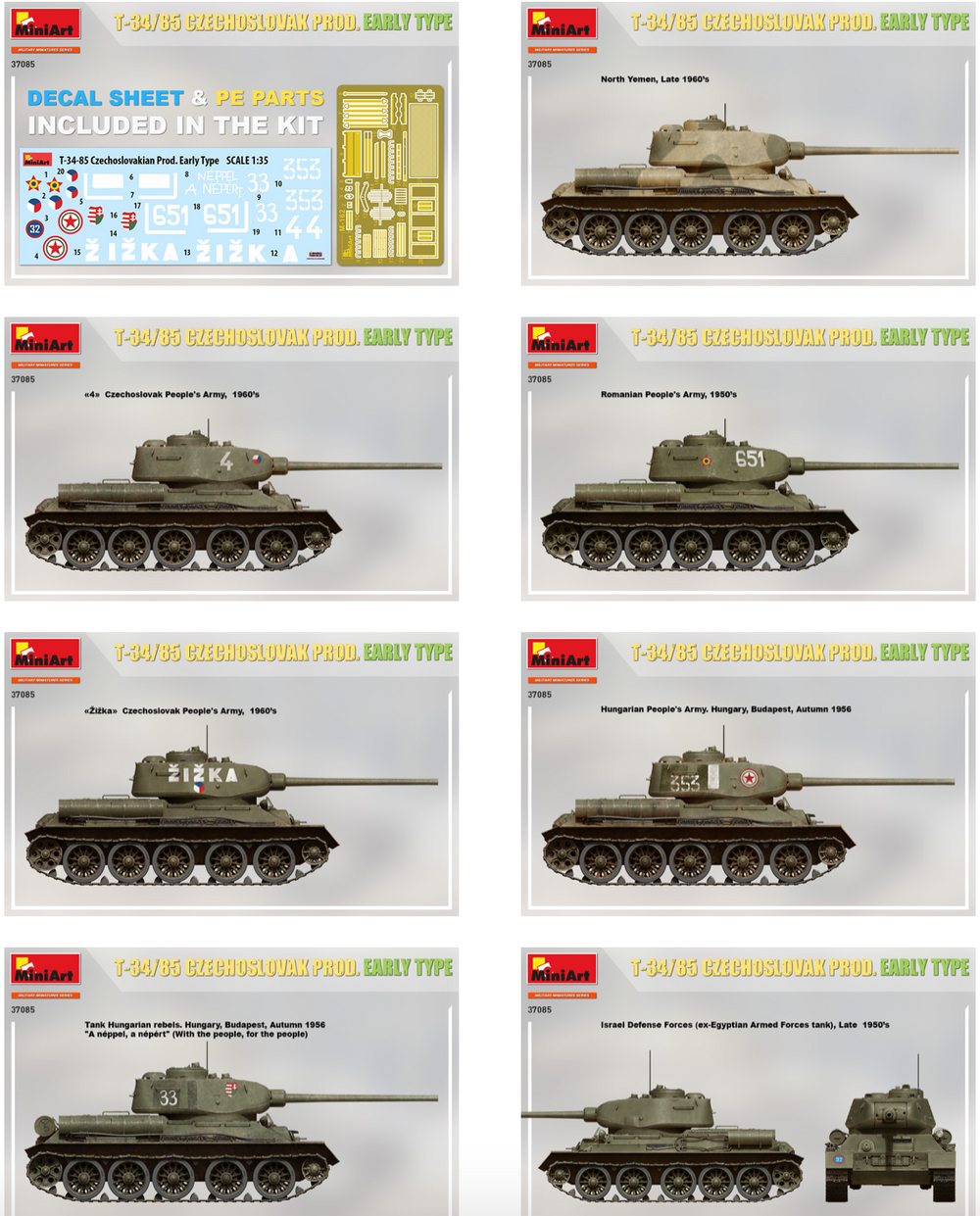 MiniArt MT37085 1:35 T-34/85 CZECHOSLOVAK PROD