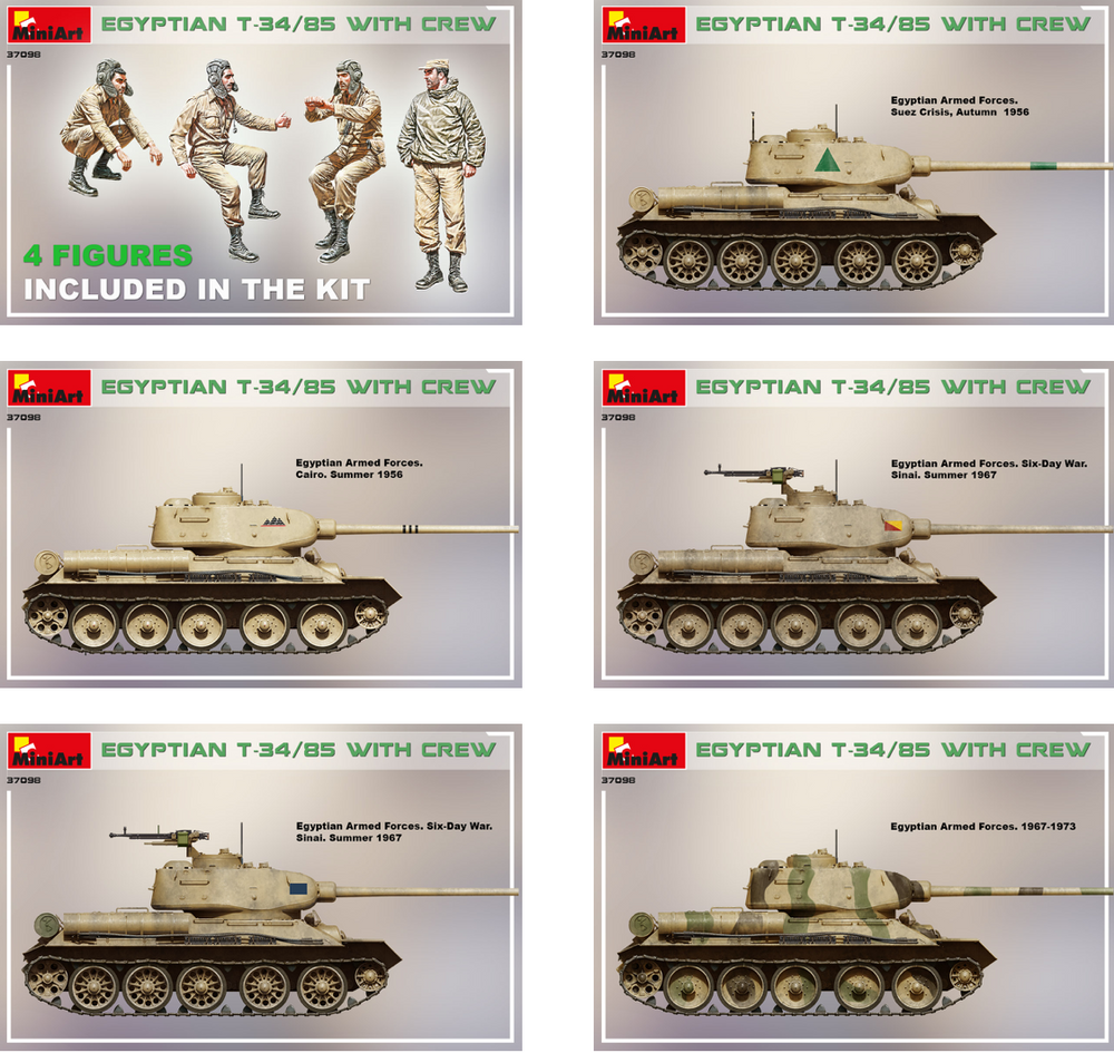 MiniArt MT37098 Egyptian T-34/85 with Crew 1:35