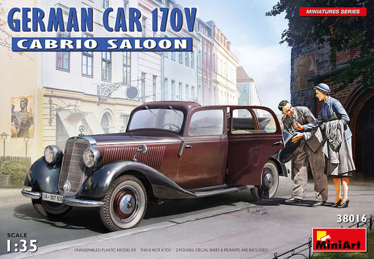 MiniArt MT38016 German Car 170V Cabrio Saloon w/2 Figs 1:35