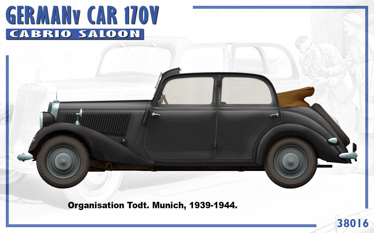 MiniArt MT38016 German Car 170V Cabrio Saloon w/2 Figs 1:35