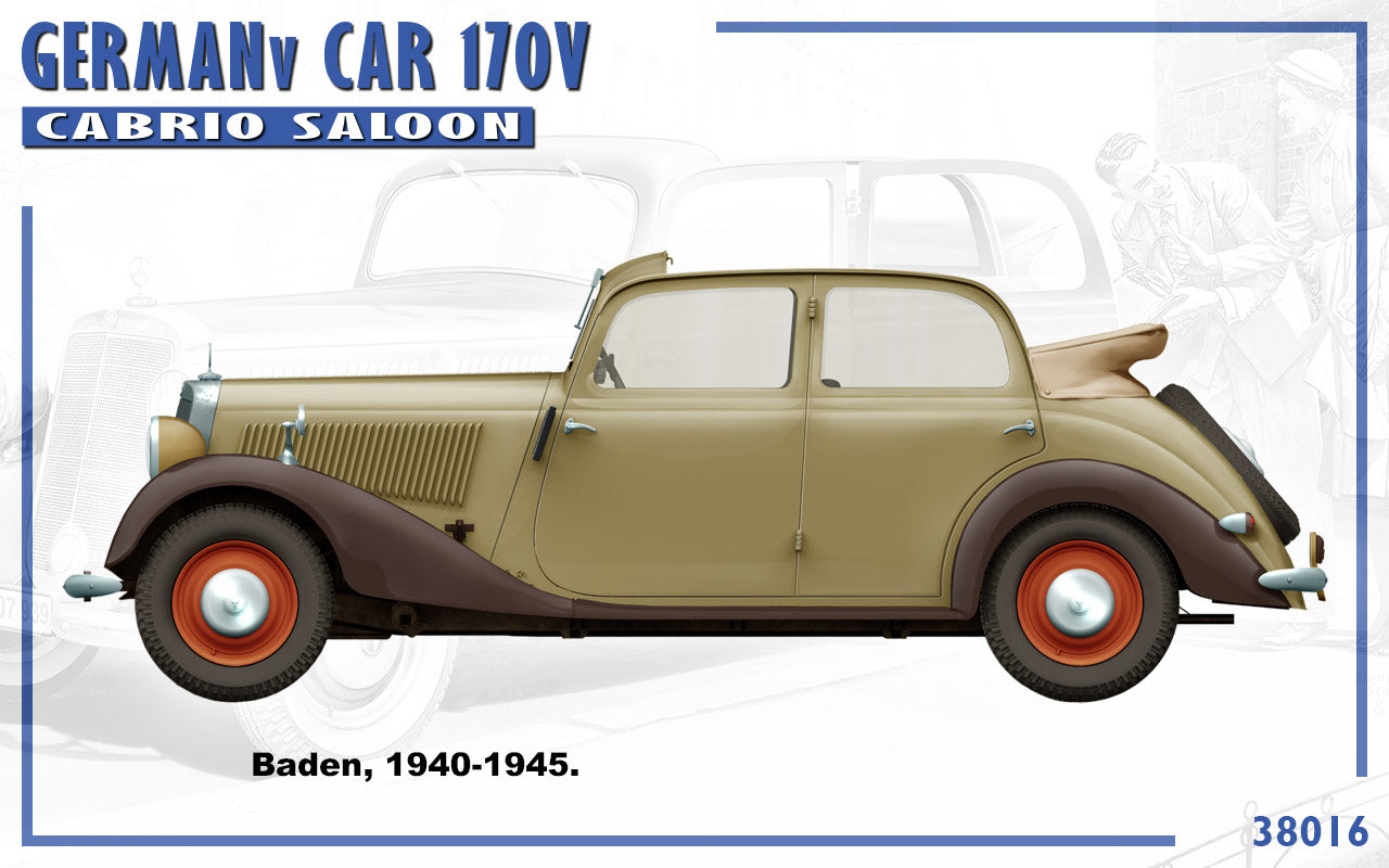 MiniArt MT38016 German Car 170V Cabrio Saloon w/2 Figs 1:35
