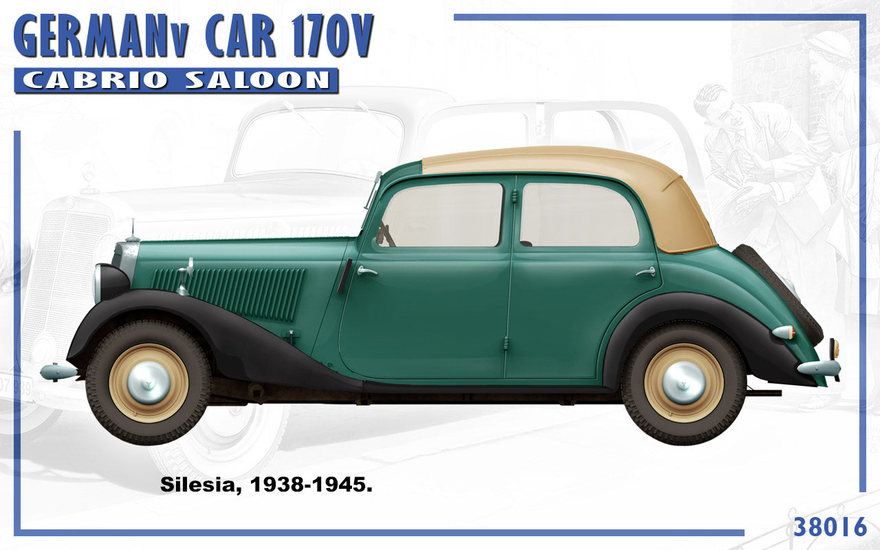 MiniArt MT38016 German Car 170V Cabrio Saloon w/2 Figs 1:35