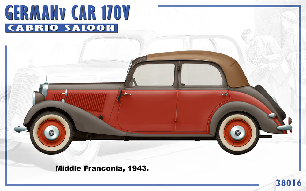 MiniArt MT38016 German Car 170V Cabrio Saloon w/2 Figs 1:35