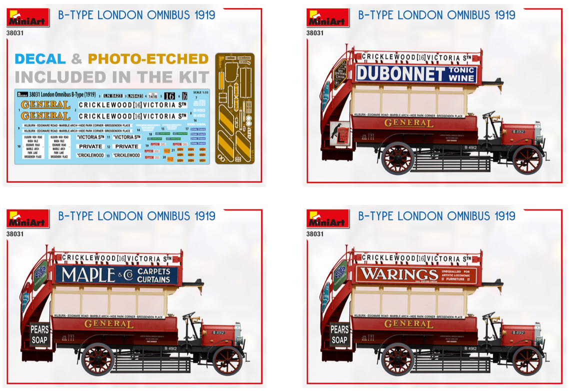 MiniArt MT38031 B-Type London Omnibus 1919 1:35
