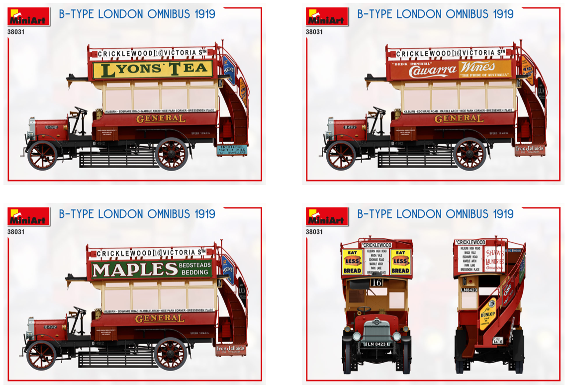 MiniArt MT38031 B-Type London Omnibus 1919 1:35