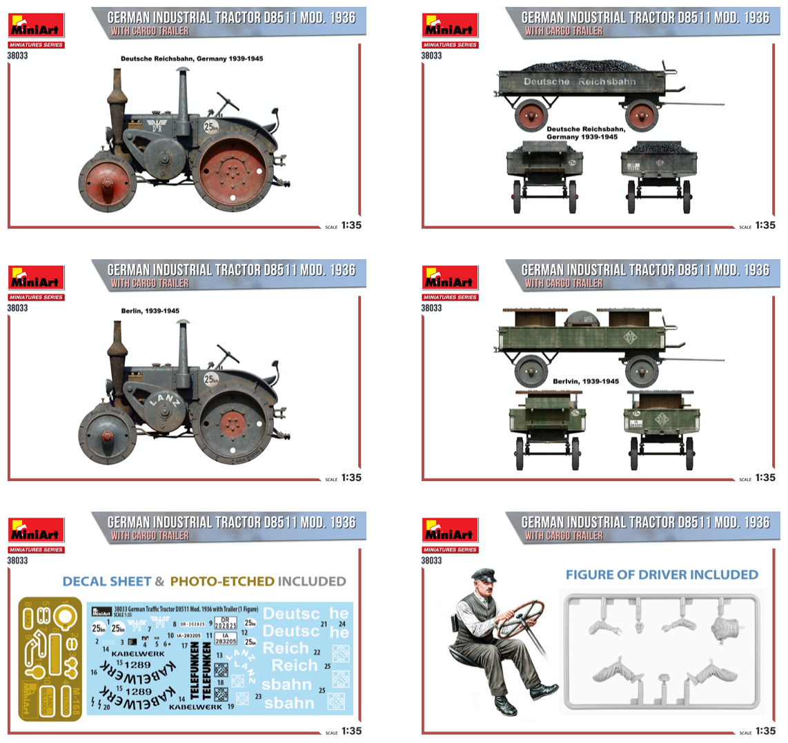 MiniArt MT38033 1:35 GERMAN INDUSTRIAL TRACTOR D8511 MOD