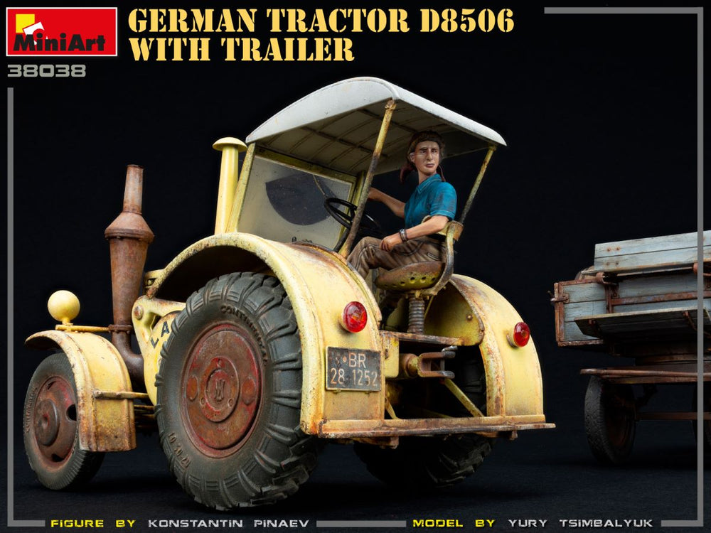 MiniArt MT38038 German Tractor D8506 w/Trailer & Loads 1:35