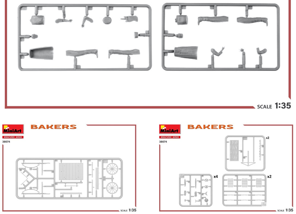 MiniArt MT38074 Bakers w/Wooden Crates & Baked Goods 1:35