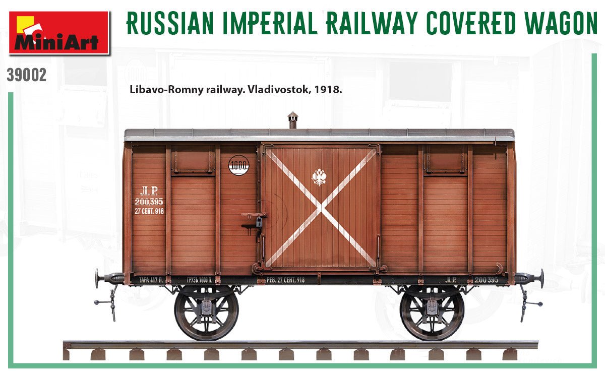 MiniArt MT39002 Russian Imperial Railway Covered Wagon 1:35