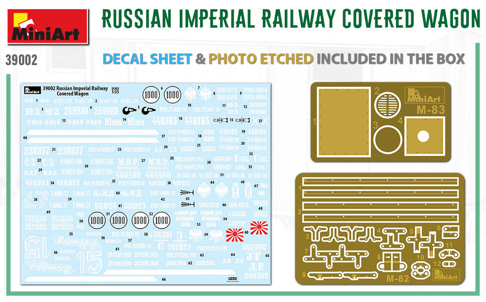 MiniArt MT39002 Russian Imperial Railway Covered Wagon 1:35