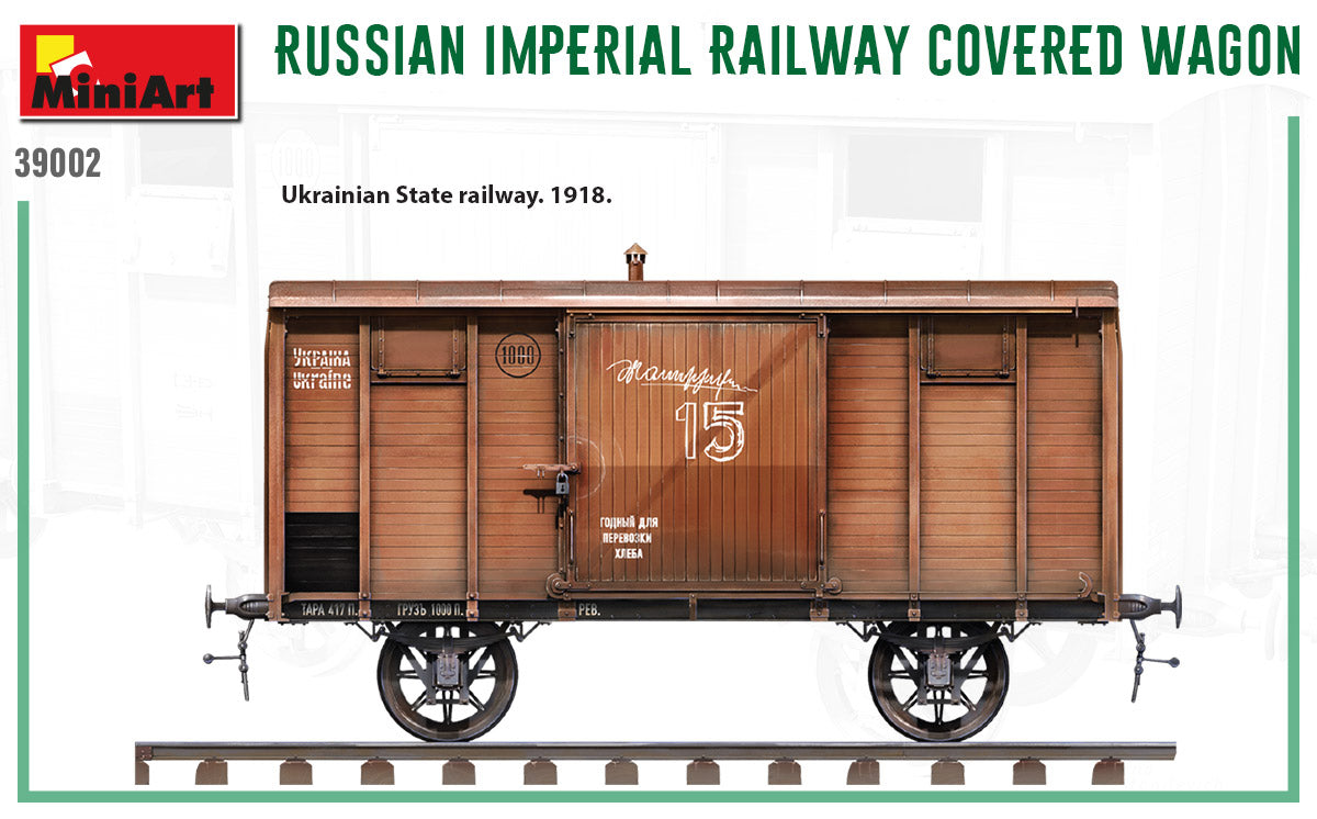 MiniArt MT39002 Russian Imperial Railway Covered Wagon 1:35