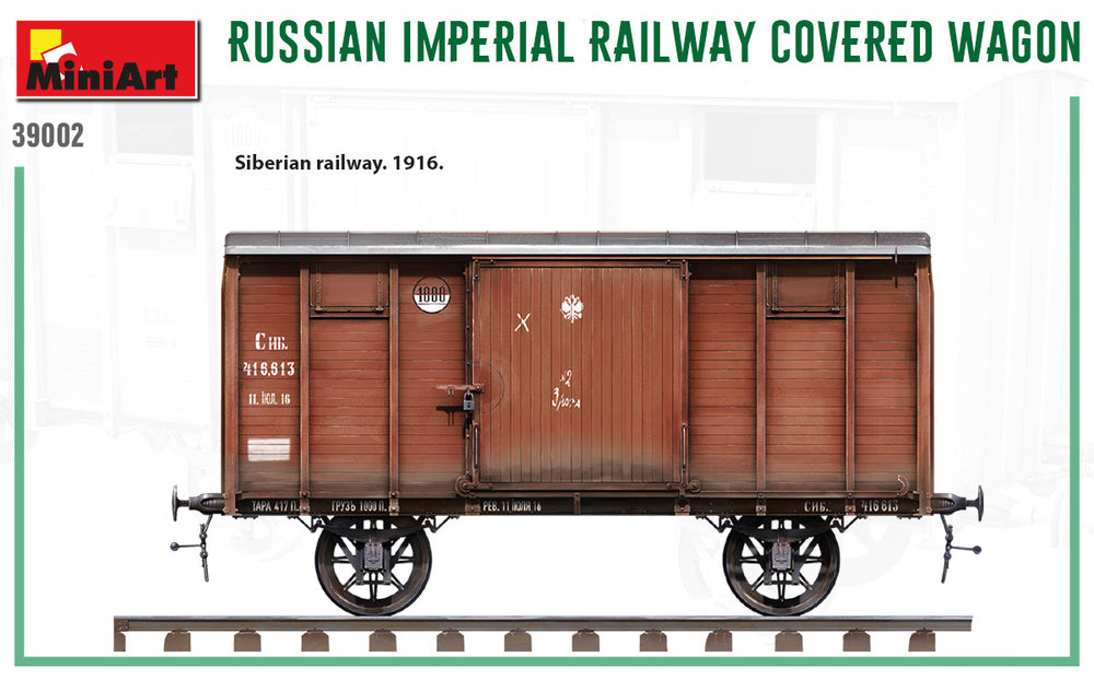 MiniArt MT39002 Russian Imperial Railway Covered Wagon 1:35