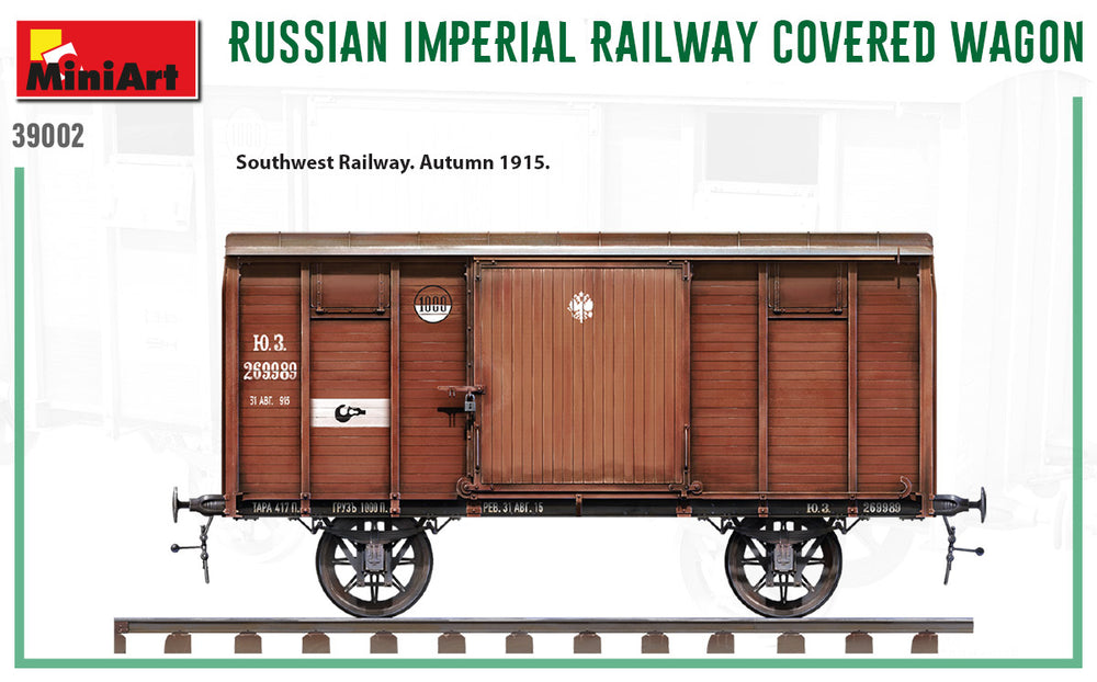 MiniArt MT39002 Russian Imperial Railway Covered Wagon 1:35
