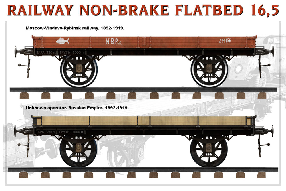 MiniArt MT39004 Railway Non-Brake Flatbed 16.5t 1:35