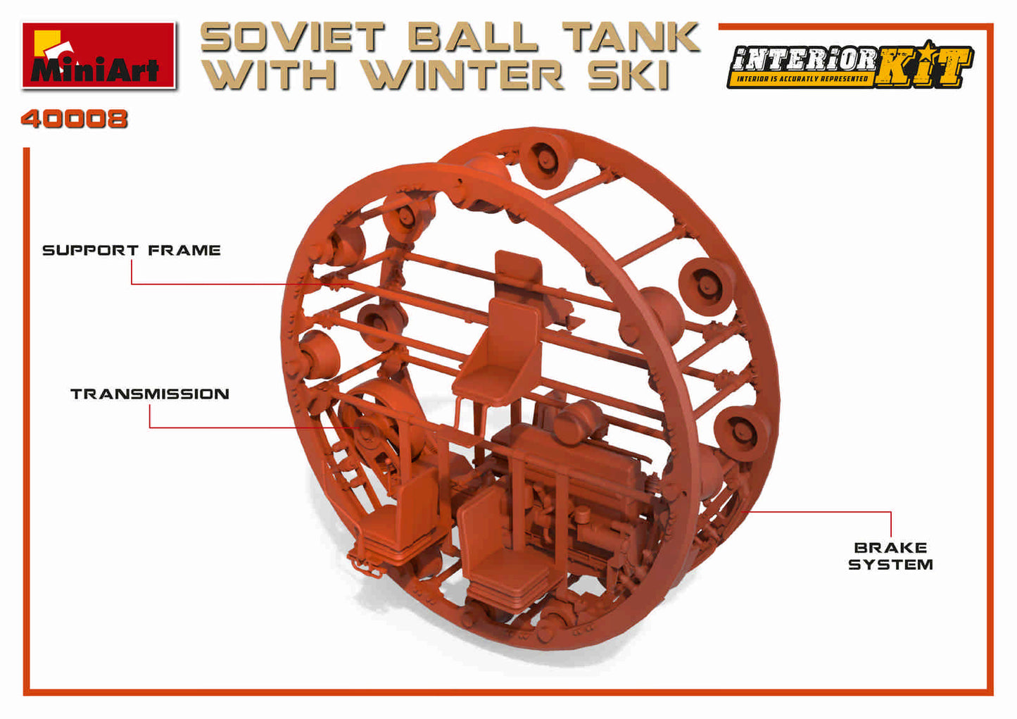 MiniArt MT40008 Soviet Ball Tank w/Winter Ski & Interior 1:35