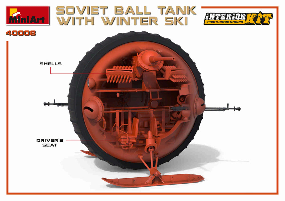 MiniArt MT40008 Soviet Ball Tank w/Winter Ski & Interior 1:35