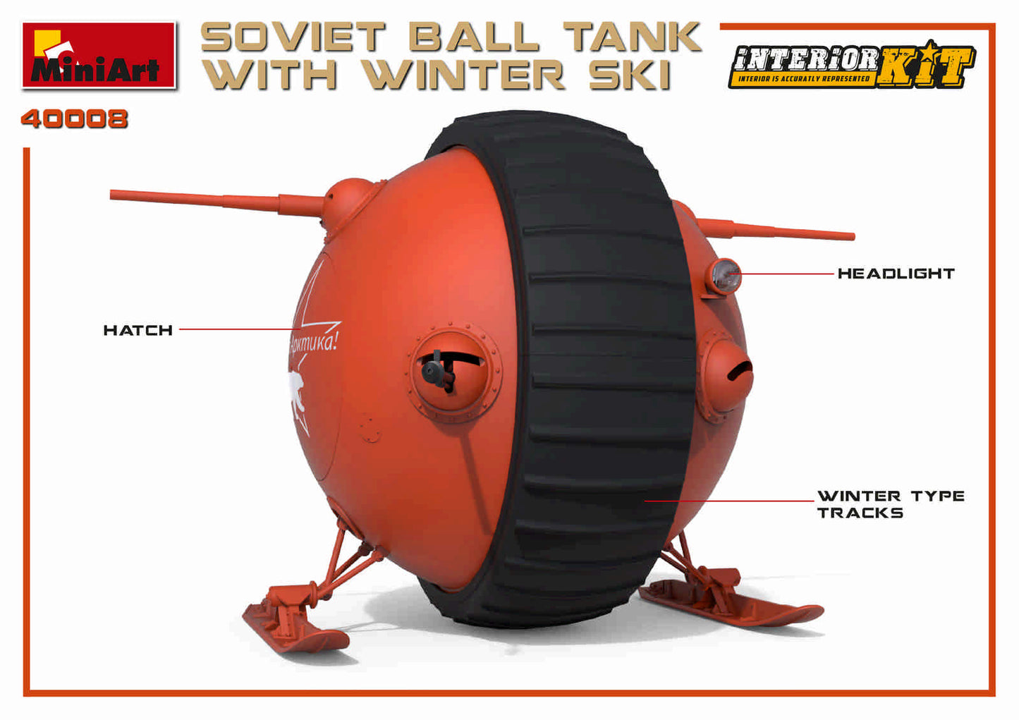 MiniArt MT40008 Soviet Ball Tank w/Winter Ski & Interior 1:35