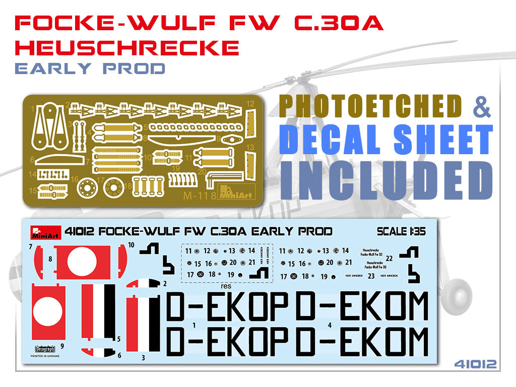 MiniArt MT41012 Focke-Wulf Fw C.30A Heuschrecke Early 1:35