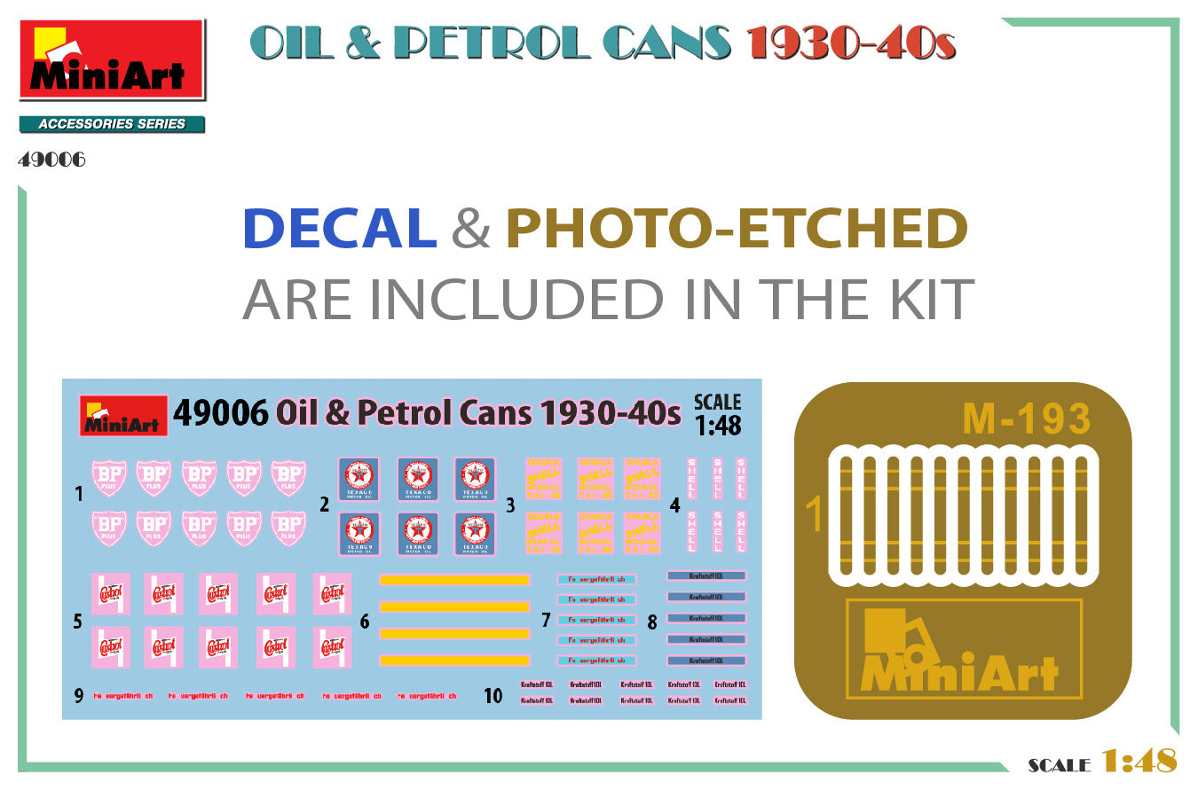 MiniArt MT49006 1:48 OIL & PETROL CANS 1930-40s