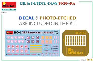 MiniArt MT49006 1:48 OIL & PETROL CANS 1930-40s