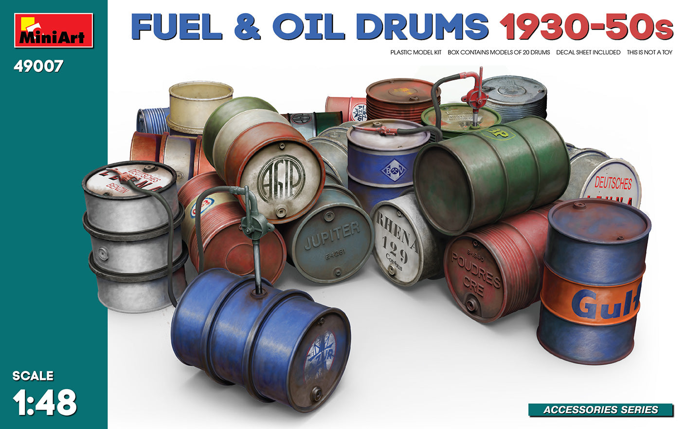 MiniArt MT49007 1:48 FUEL & OIL DRUMS 1930-50s