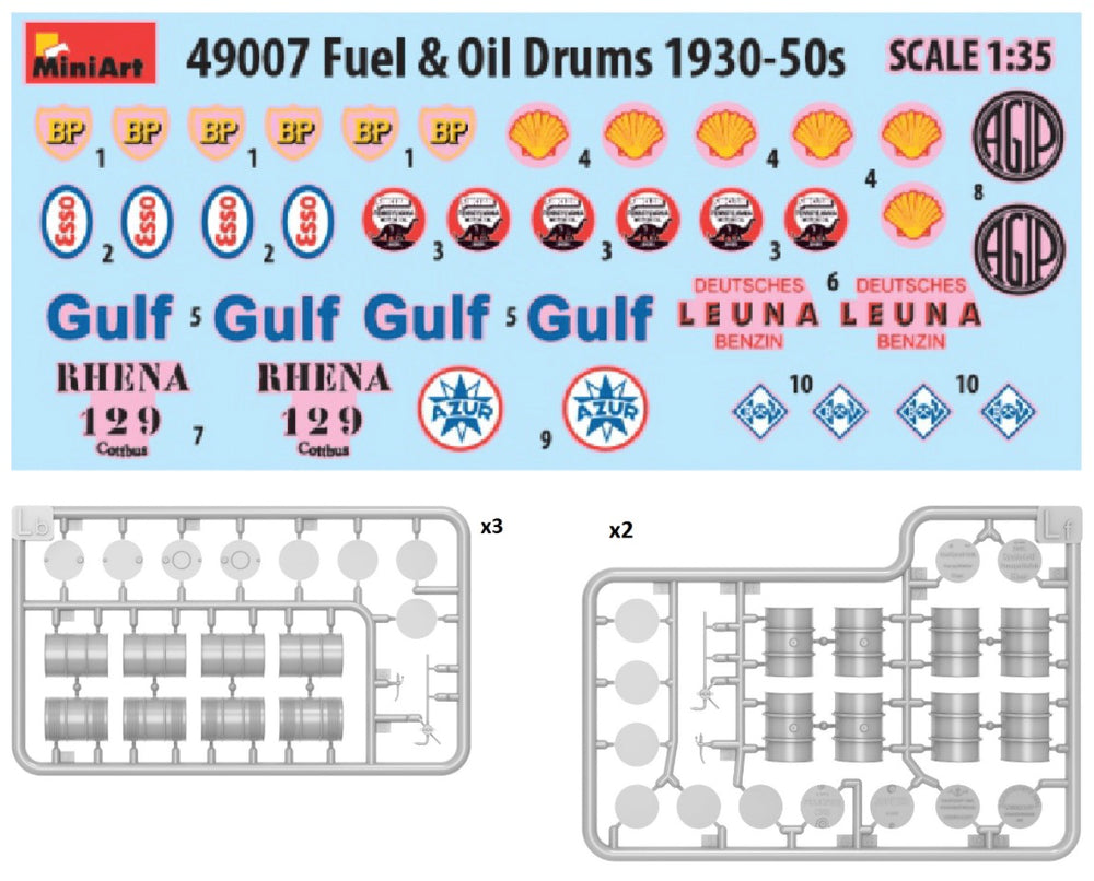 MiniArt MT49007 1:48 FUEL & OIL DRUMS 1930-50s
