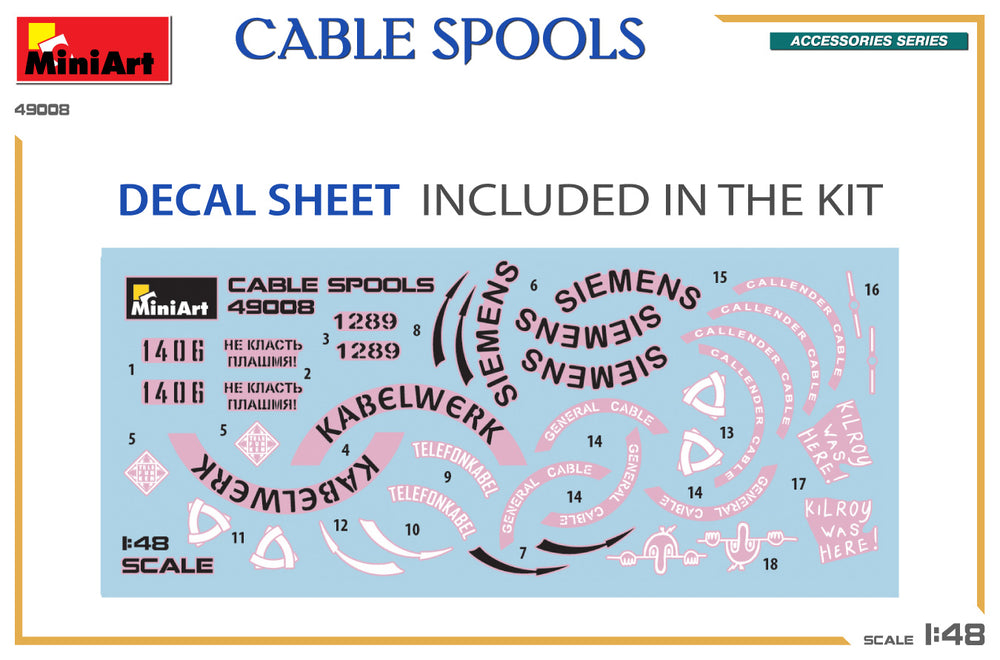 MiniArt MT49008 1:48 CABLE SPOOLS