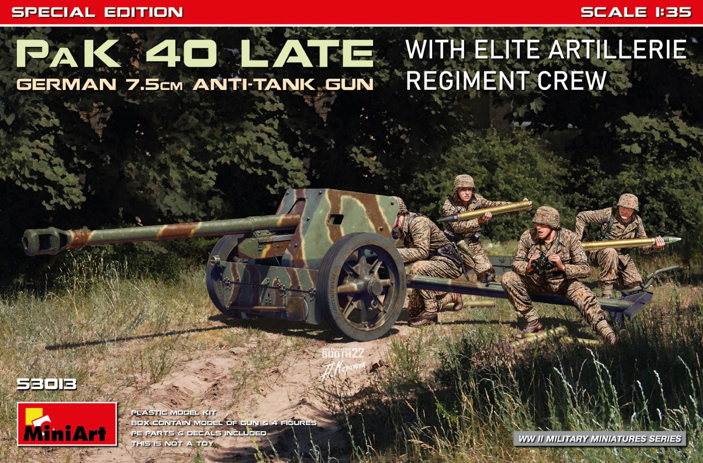 MiniArt MT53013 1:35 German 7.5 PaK 40 Late with Elite Artillerie Regiment Crew