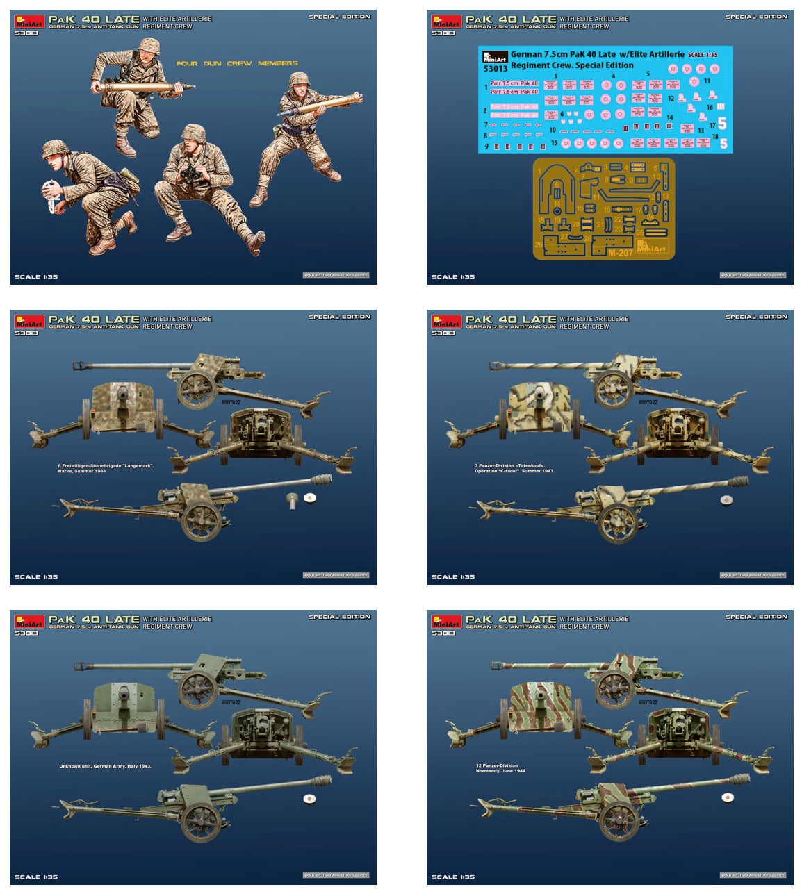 MiniArt MT53013 1:35 German 7.5 PaK 40 Late with Elite Artillerie Regiment Crew