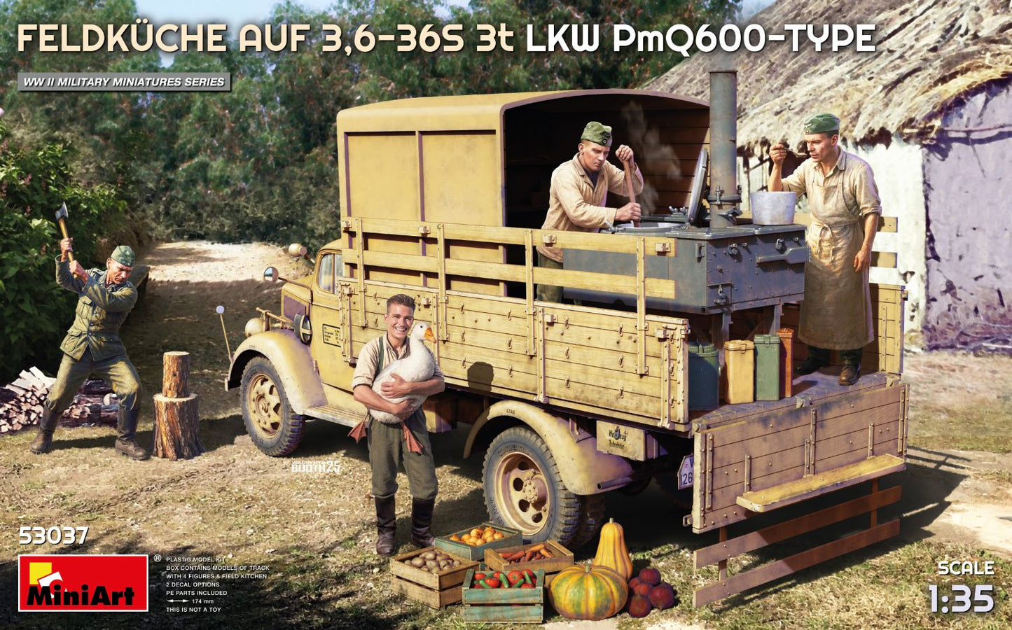 MiniArt MT53037 Feldkueche auf 3,6-36S 3t Field Kitchen 1:35