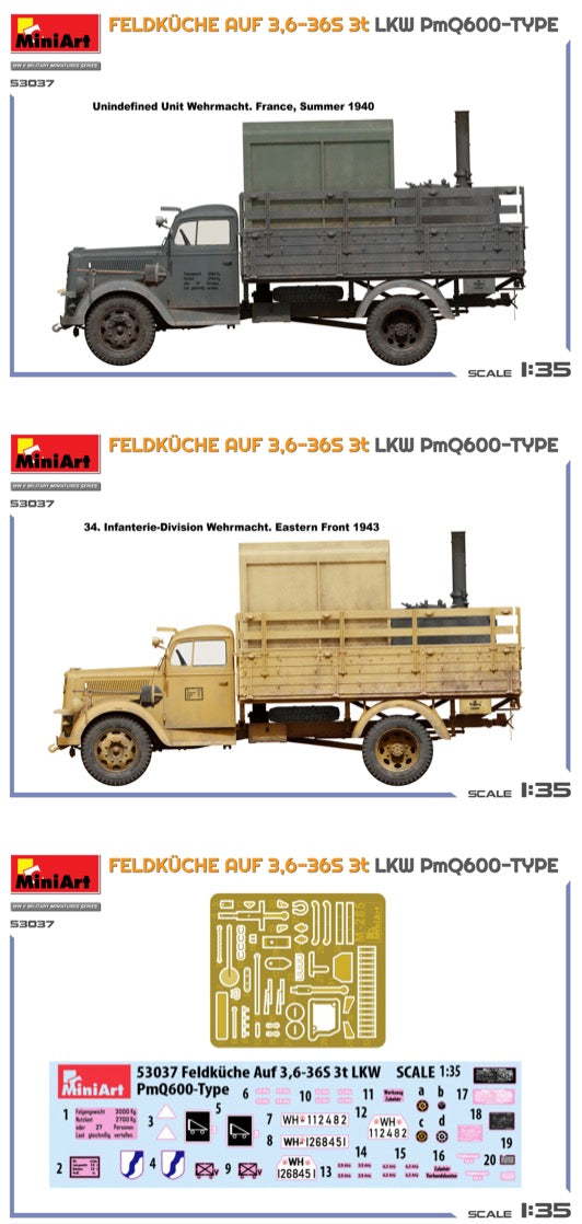 MiniArt MT53037 Feldkueche auf 3,6-36S 3t Field Kitchen 1:35